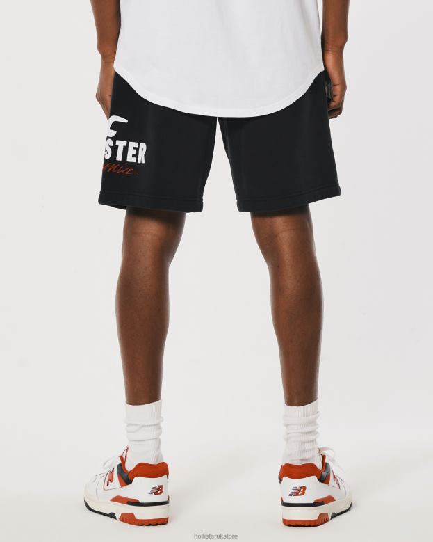 Bottoms Hollister Men Logo Graphic Fleece Shorts 9\\ 488201239 Black